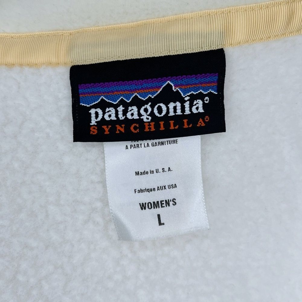 Patagonia Synchilla Arctic Jacket sz L * Cream Ivory Fleece Full Zip Cozy Warm - Picture 6 of 9